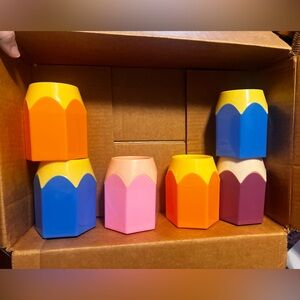 Colorful Pencil-Shaped Home Accents Set